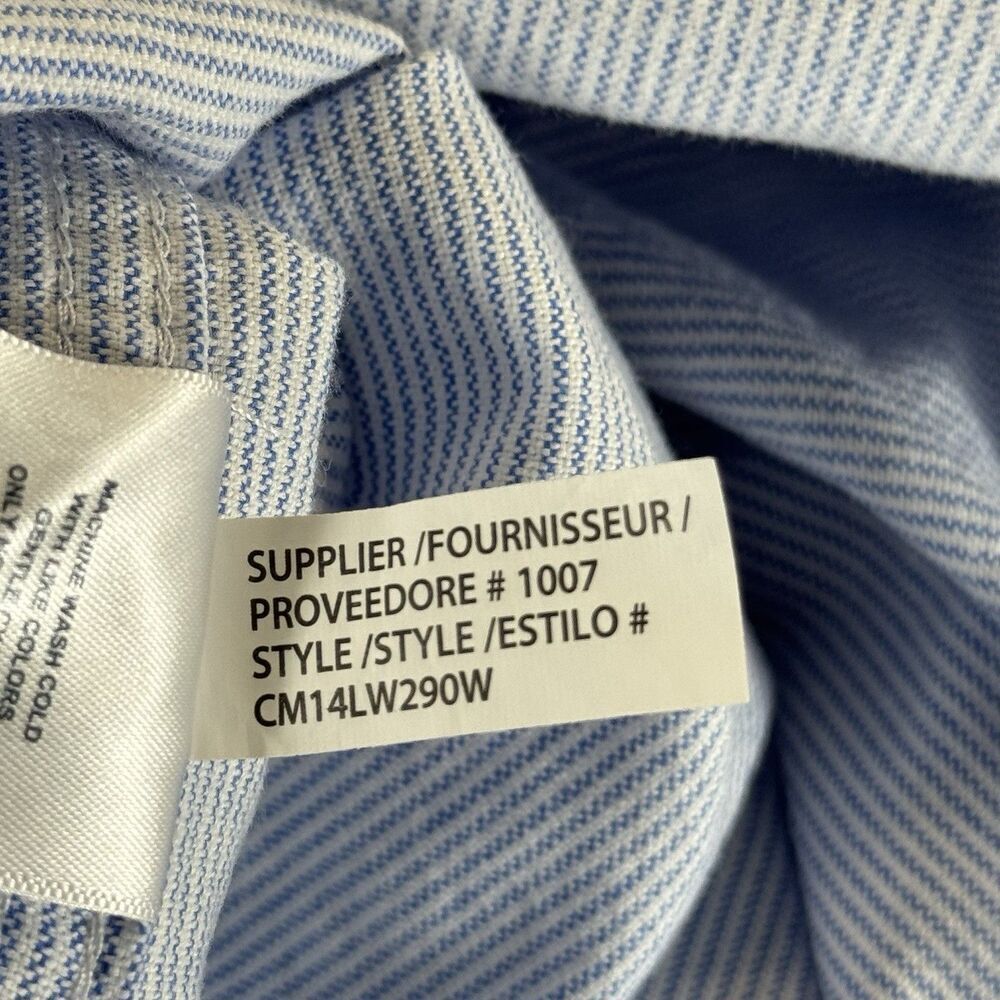 NWT Chaps XL Men Striped Seacoast Wash 100% Fine Soft Cotton Oxford Woven Shirt - Picture 7 of 12